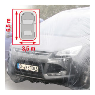 KS Tools Copri auto in plastica, trasparente, 6,5x3,5 m
