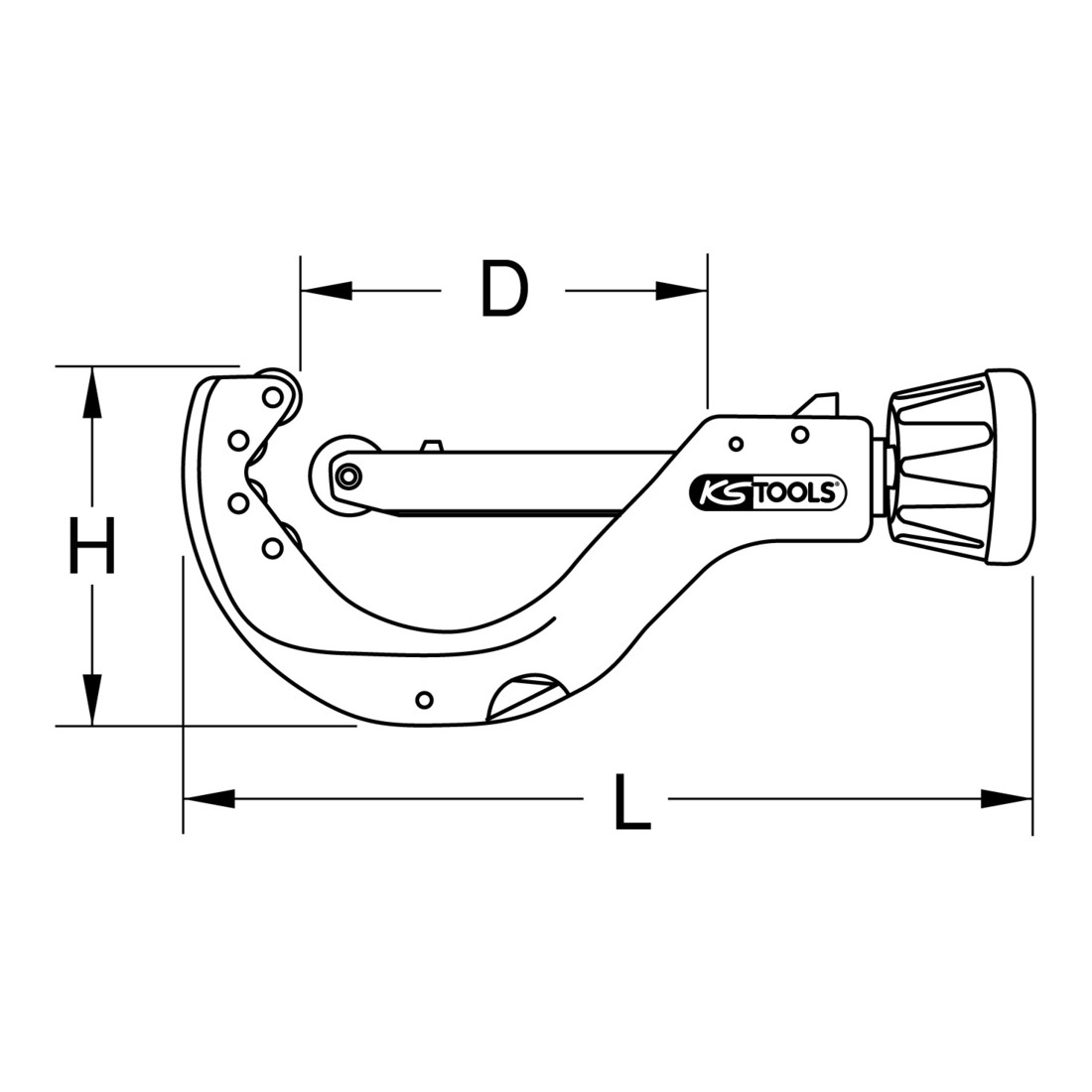 KS Tools Coupe-tubes plastique à réglage rapide Ø 50 - 140 mm