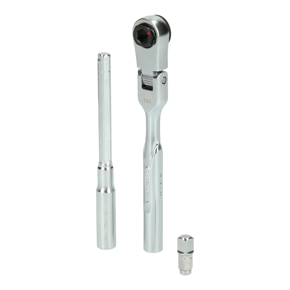 KS Tools Cricchetti reversibili  1/4" con adattatore per bussole, 3pz.
