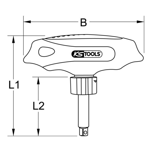 KS Tools Cricchetto con impugnatura a T 1/4" ERGOTORQUEmax, 45 denti