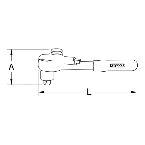 KS Tools Cricchetto reversibile 3/8" isolato con meccanismo di bloccaggio, 32 denti