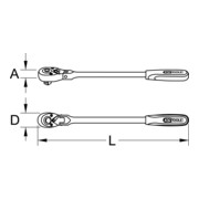 KS Tools Cricchetto reversibile articolato 1/2", 72 denti-4