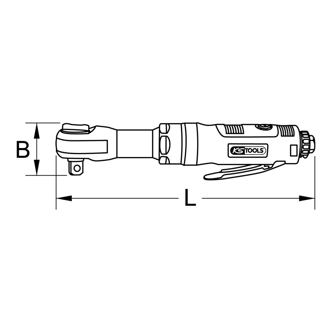 KS Tools Cricchetto reversibile pneumatico 1/2", 68Nm