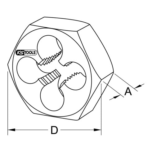 KS Tools Dado esagonale HSS M, M12x1,75