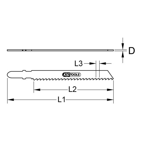 KS Tools decoupeerzaagblad, CV, 100mm, 4mm, T101DP, set van 5