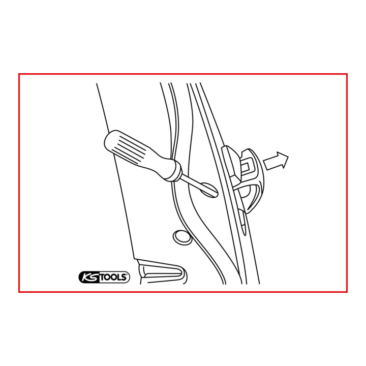 KS Tools deurklink ontgrendelingsgereedschap, Golf 6 + Tiguan, 260 mm