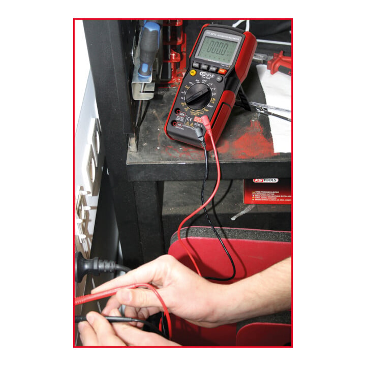 KS Tools Digital Multimeter inkl. Prüfspitzen mit integriertem Schlagschutz