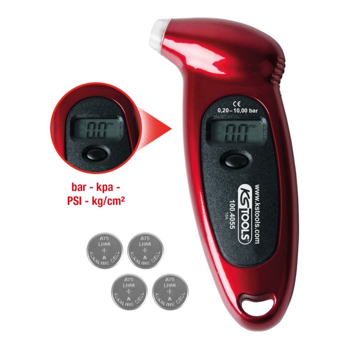 KS Tools digitale bandenspanningsmeter, 0,20 - 10,0 bar