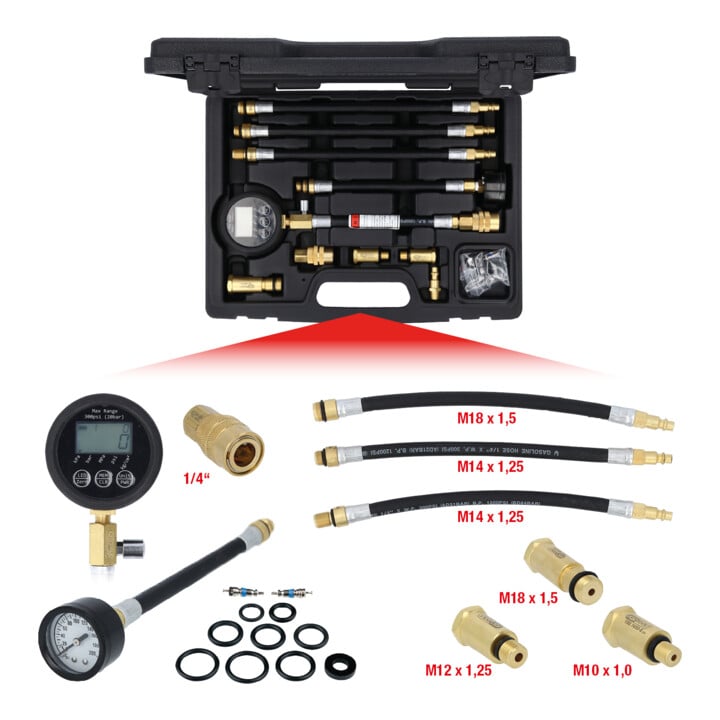 KS Tools digitale compressie tester, 10 delig