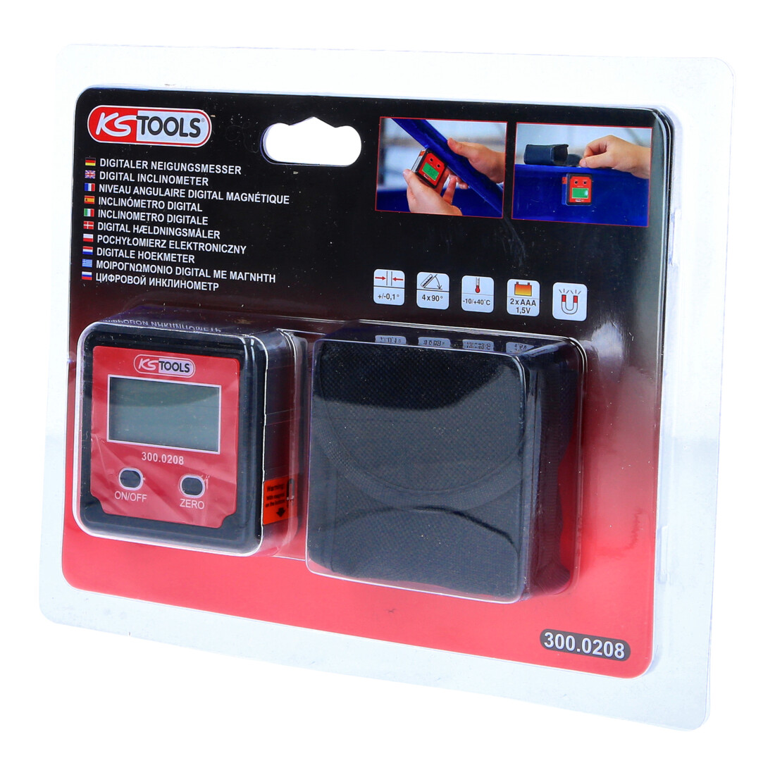 KS Tools Digitale Wasserwaage mit Winkelmesser