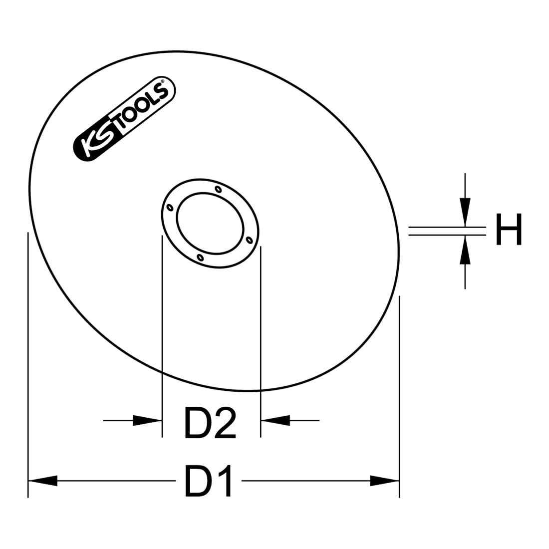 KS Tools Disque abrasif, bombé, Ø 59mm, pack de 25