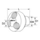 KS Tools Distributore a 3 vie per aria compressa in ottone 1/4", 41mm-5