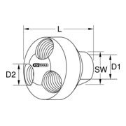 KS Tools Distributore a 3 vie per aria compressa in ottone 1/4", 41mm-5