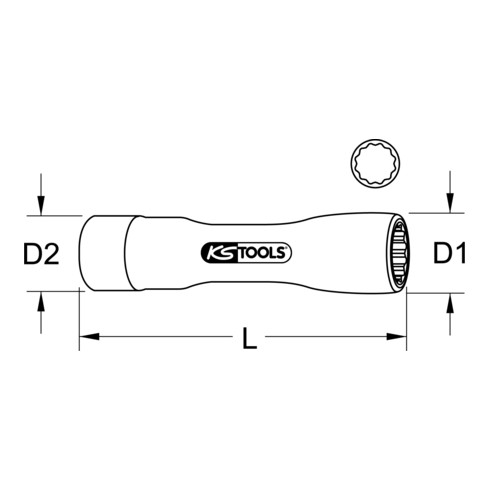 KS Tools 3/8"' Prise isolée, XL