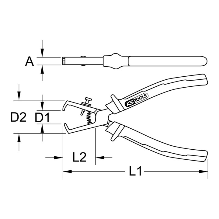 KS Tools draadafstriptang, 176mm