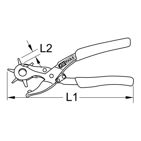 KS Tools draaibare pons tang, 220mm