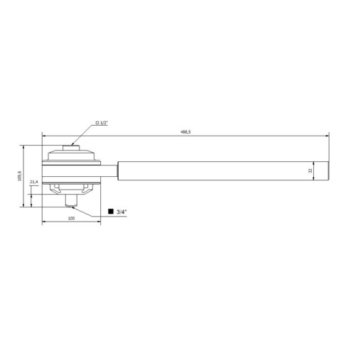 KS Tools koppelvermeerderaar 1/2" x 1,1/2"