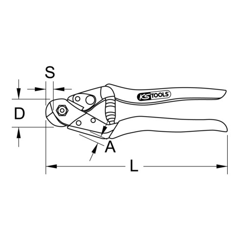 KS Tools Drahtseilschere Ø4,7mm, 190mm
