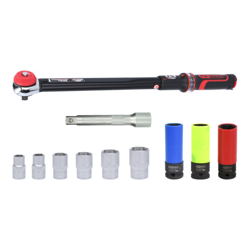 KS Tools Drehmomentschlüssel-Satz ERGOTORQUEprecision 1/2 Zoll, 20-200 Nm, 11-tlg.