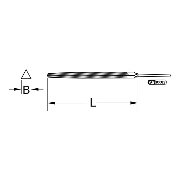 KS Tools driehoekig vijlblad, vorm C, 150mm, cut1