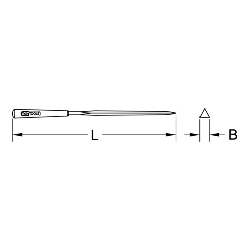 KS Tools driehoekige naaldvijl extra slank, 3 mm