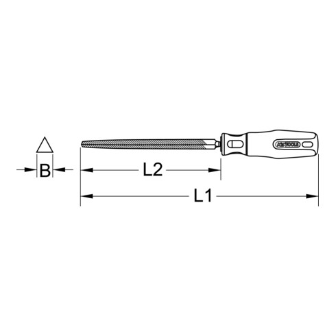 KS Tools driehoekige vijl, vorm C