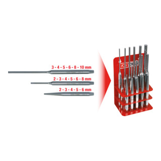 KS Tools driftpons set, 17 stuks