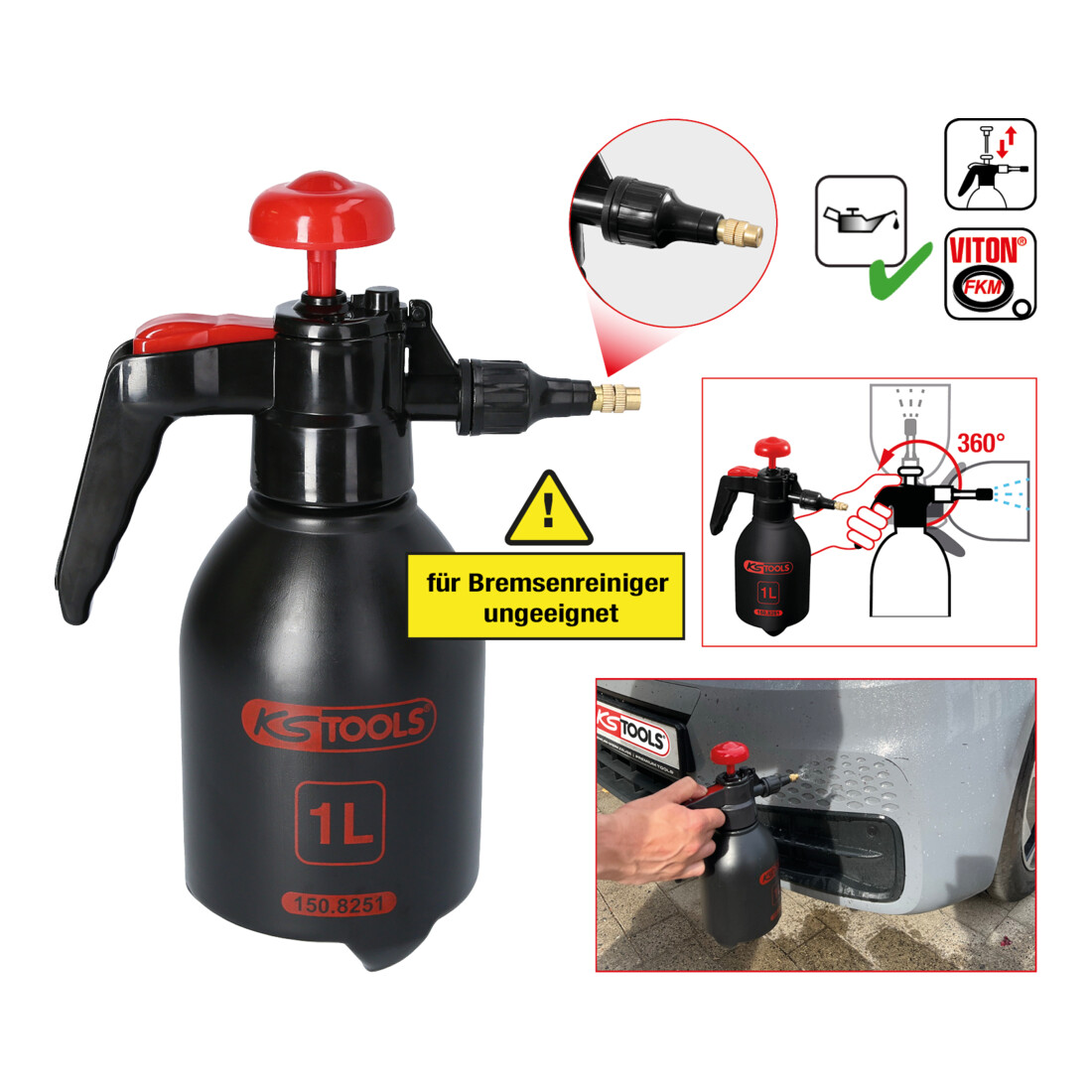 KS Tools Druck-Zerstäuber, 1 l