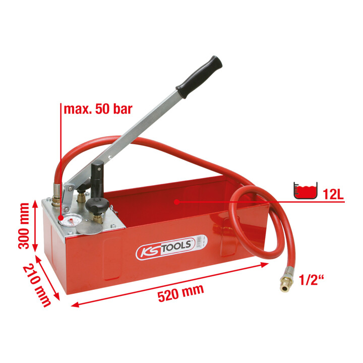 KS Tools druktestpomp, 12 liter