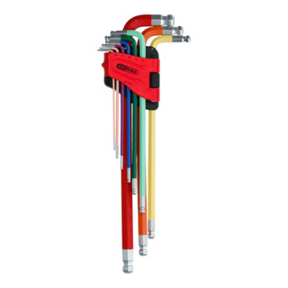 KS Tools dubbele kogelronde zeskant dopsleutelset, extreem lang, 9-delig.