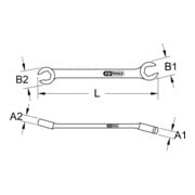 KS Tools dubbele ringsleutel met open uiteinde, schuin, 17 x 19 mm-3