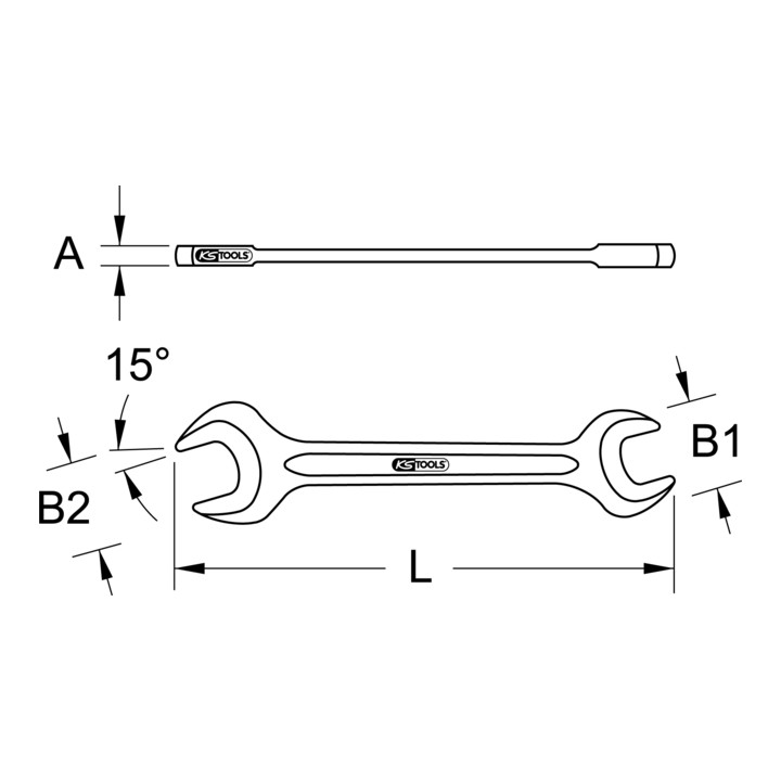 KS Tools dubbele steeksleutel, 6x7mm