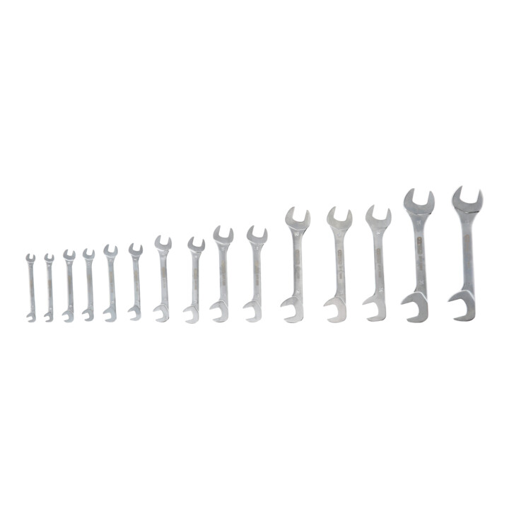 KS Tools dubbele steeksleutelset,15°+75° 15-delig.3.2-14mm