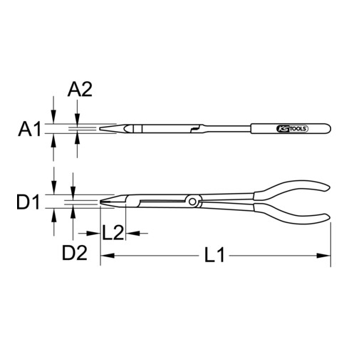 KS Tools dubbelgebroken combinatietang, XL, 300 mm