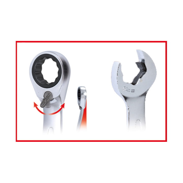 KS Tools duo geAR ringsteeksleutelset, ratelfunctie, 5-delig, verstelbaar