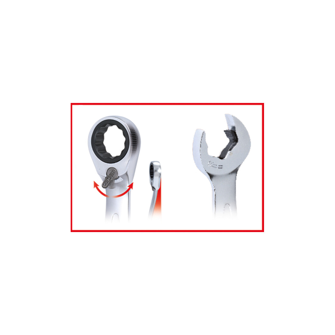 KS Tools duo geAR ringsteeksleutelset, ratelfunctie, 5-delig, verstelbaar
