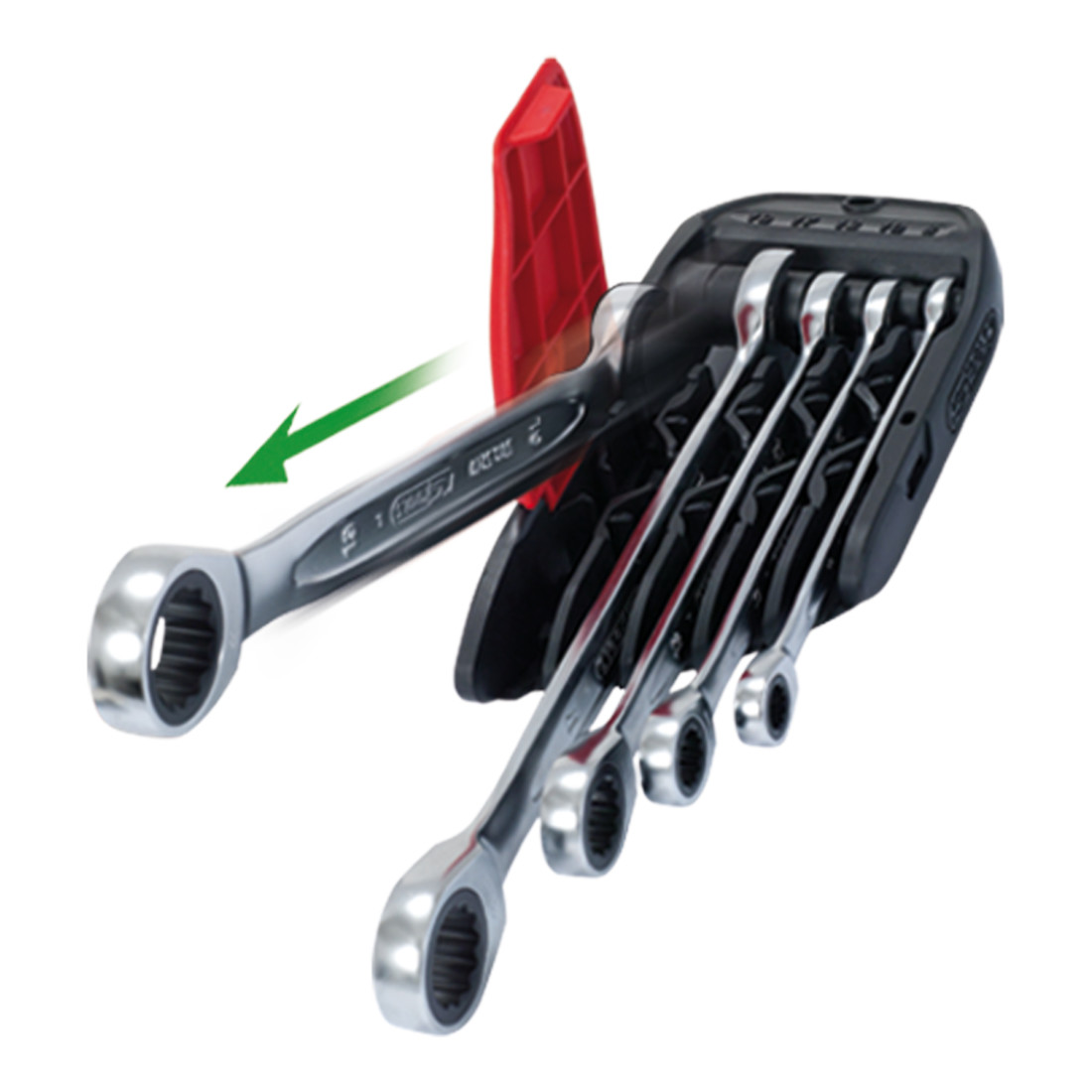 KS Tools DUO GEARplus Clés mixtes à cliquet avec système de cliquet dans la fourche, 5 pcs.