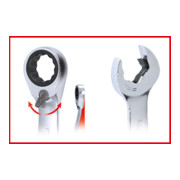 KS Tools DUO GEARplus Clés mixtes à cliquet avec système de cliquet dans la fourche réversible, 5 pcs.-2