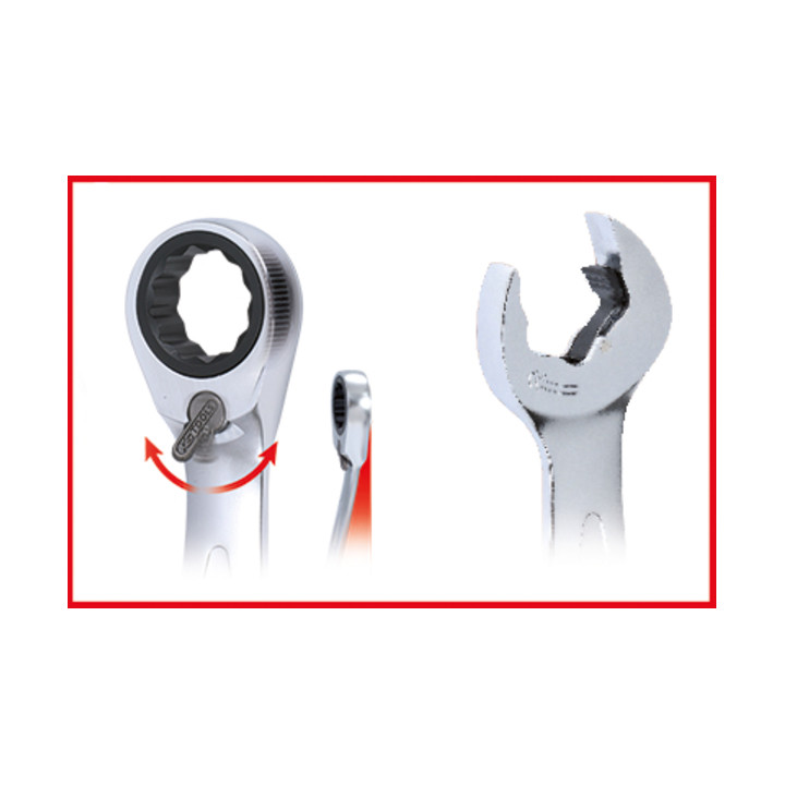 KS Tools duo geARplus combisleutel, ratelfunctie 8mm, verstelbaar