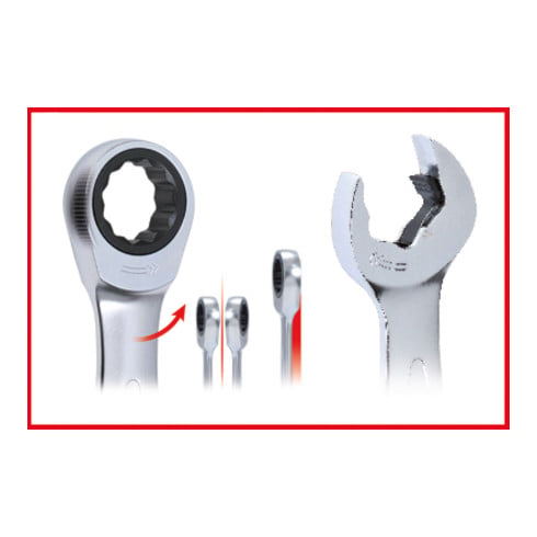 KS Tools duo geARplus® ratelringsleutelset met ratelfunctie, 5-delig