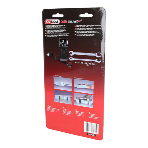 KS Tools DUO GEARplus® Ratschenringmaulschlüssel-Satz mit Maul-Ratschenfunktion, 5-teilig