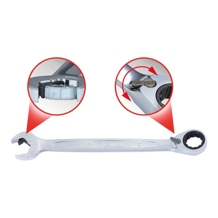 KS Tools DUO GEARplus Ringmaulschlüssel,Maul-Ratschenfunktion 11mm, umschaltbar