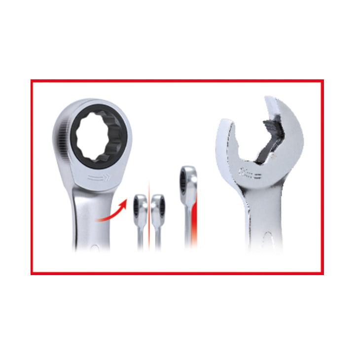 KS Tools DUO GEARplus Ringmaulschlüssel,Maul-Ratschenfunktion 8mm