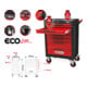 KS Tools ECOline NOIR/ROUGE Chariot d'atelier avec 7 tiroirs