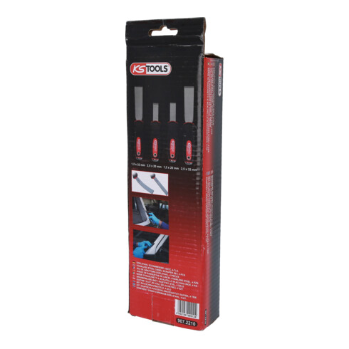 KS Tools EDELSTAHL Schabmeißel-Satz, 4-teilig