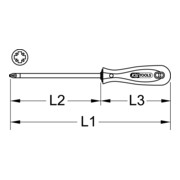 KS Tools EDELSTAHL Schraubendreher, POZIDRIV-3