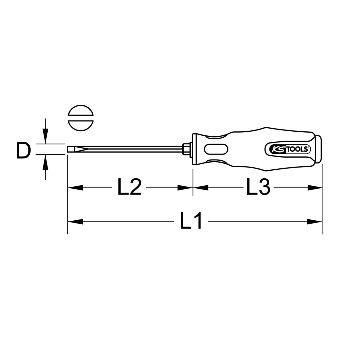 KS Tools EDELSTAHL Schraubendreher Schlitz