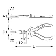 KS Tools EDELSTAHL Telefonzange, 150mm-3