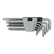 KS Tools EDELSTAHL TX-Winkelstiftschlüssel mit Bohrung, lang, 9-teilig