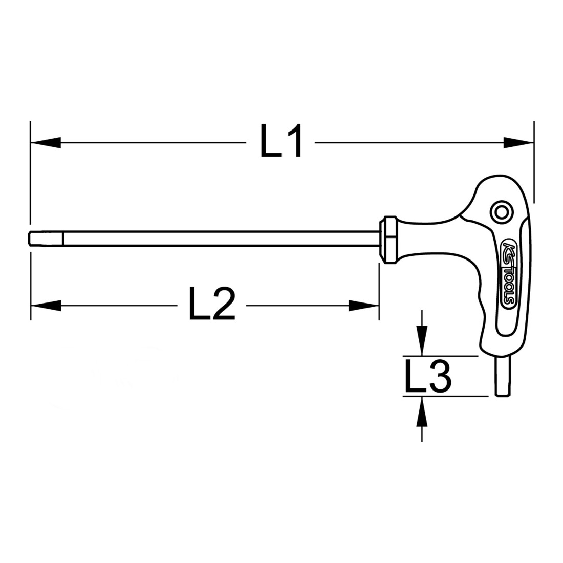 KS Tools EDELSTAHL Vierkantgriff, 1/4"